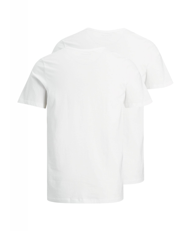 Jack & Jones 2pak hvid T-shirt i økologisk bomuld med rund hals til herre