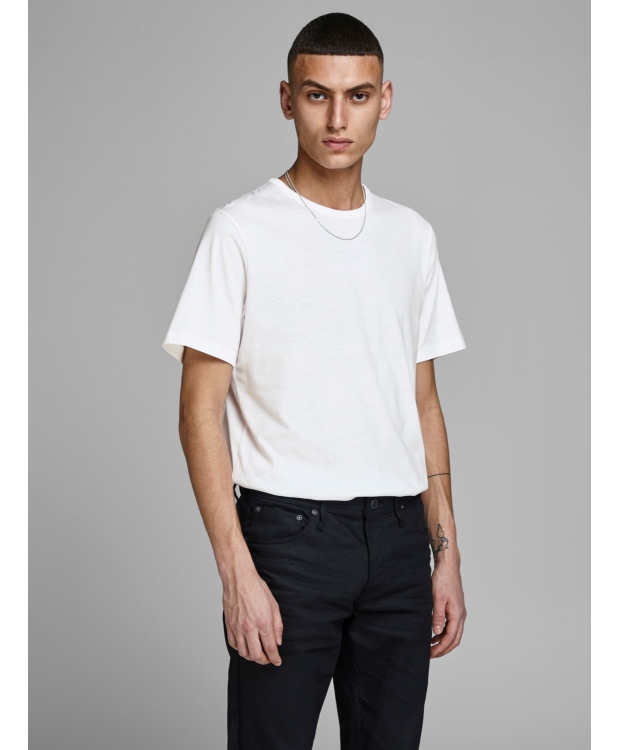 Jack & Jones 2pak hvid T-shirt i økologisk bomuld med rund hals til herre billede 3
