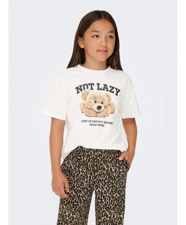 KIDS ONLY Loose t-shirt i hvid med print til piger