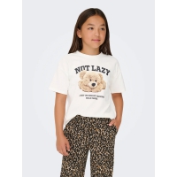 KIDS ONLY Loose t-shirt i hvid med print til piger