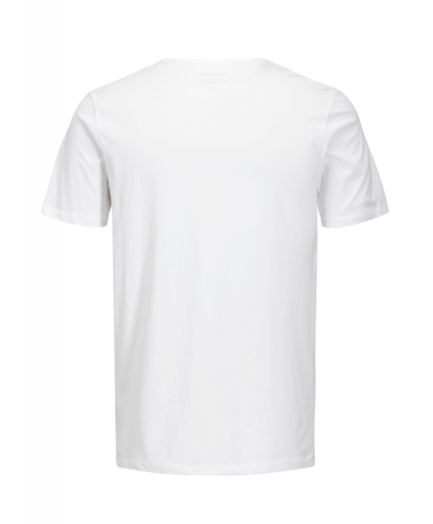 Jack & Jones 2pak hvid T-shirt i økologisk bomuld med V-hals til herre billede 4