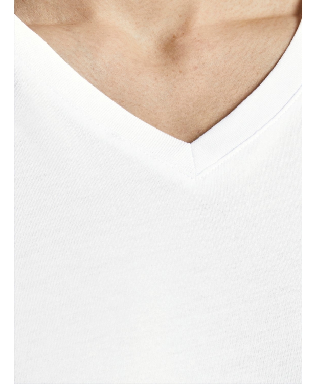 Jack & Jones 2pak hvid T-shirt i økologisk bomuld med V-hals til herre billede 5
