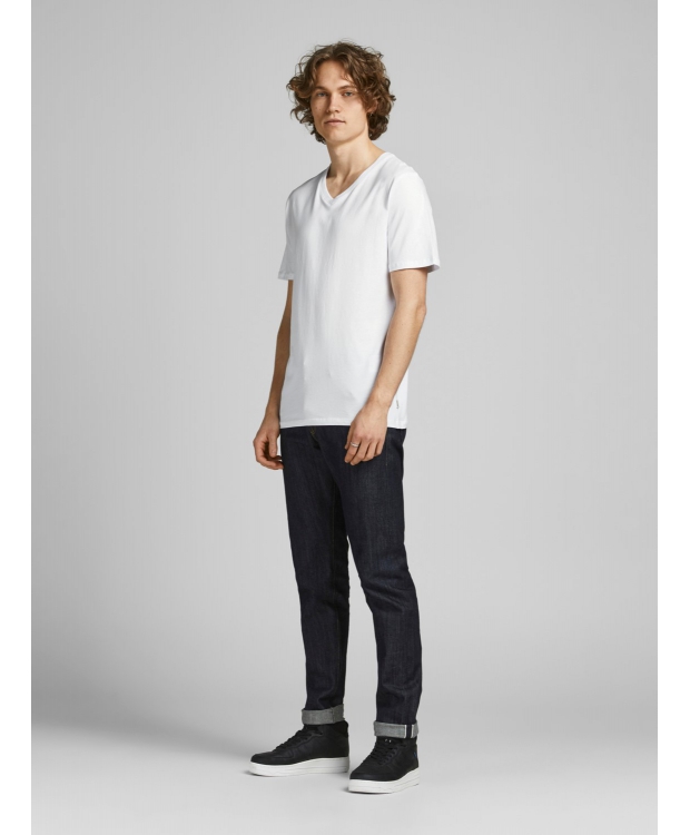 Jack & Jones 2pak hvid T-shirt i økologisk bomuld med V-hals til herre billede 7