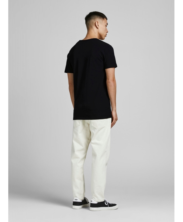 Jack & Jones 2pak sort T-shirt i økologisk bomuld med V-hals til herre billede 3