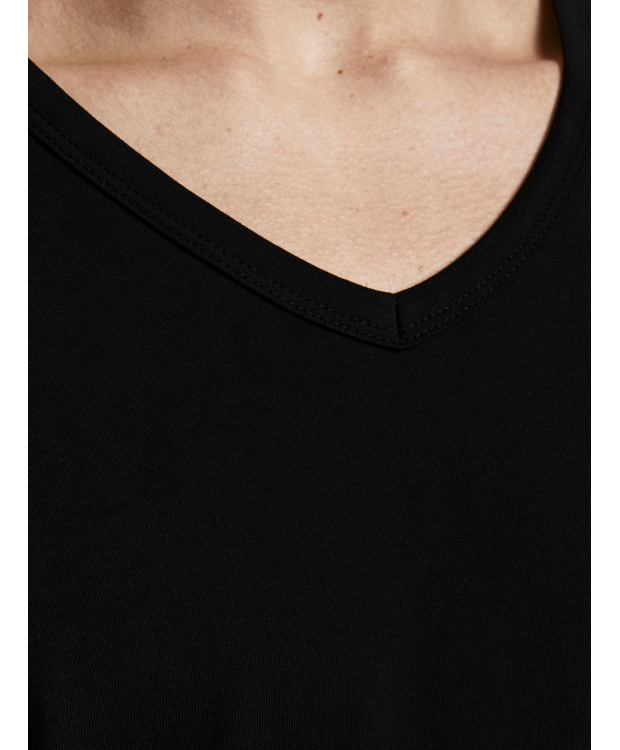 Jack & Jones 2pak sort T-shirt i økologisk bomuld med V-hals til herre billede 5