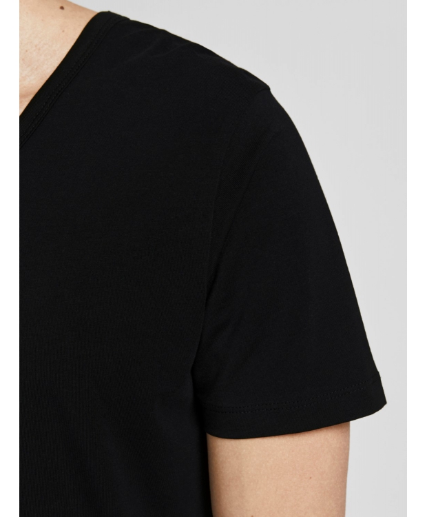 Jack & Jones 2pak sort T-shirt i økologisk bomuld med V-hals til herre billede 7