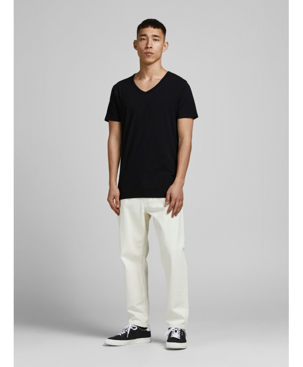 Jack & Jones 2pak sort T-shirt i økologisk bomuld med V-hals til herre billede 6