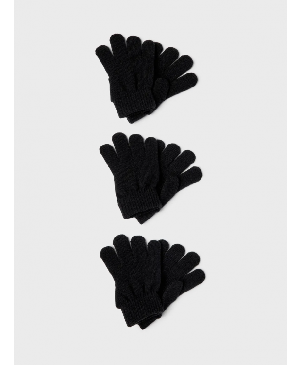 Name it 3pak handsker i sort til børn billede 3