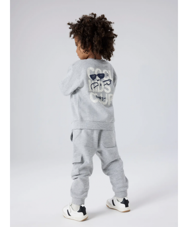 Name it sweatshirt med lynlås i lysegrå til piger billede 4
