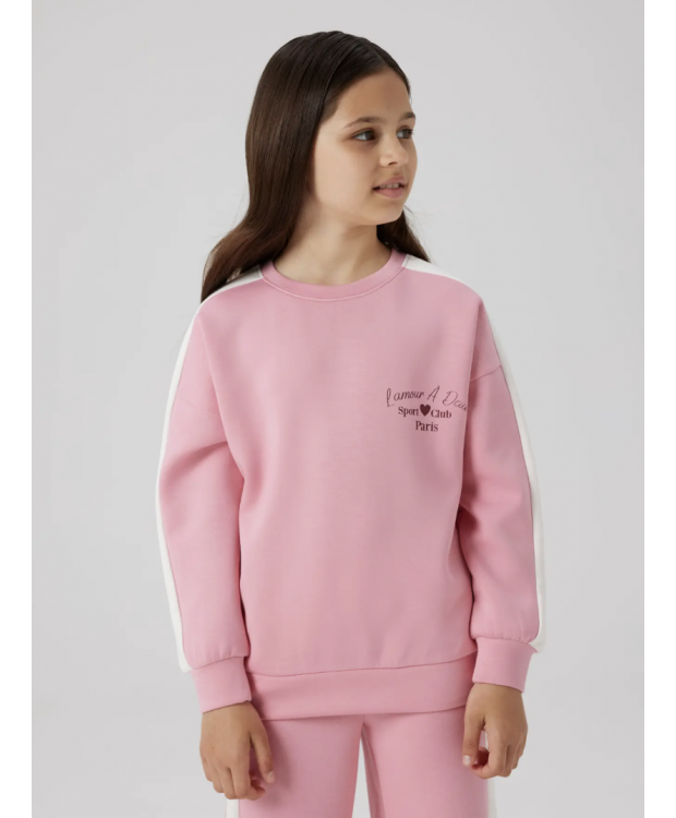 Name it sweatshirt i lyserød til piger