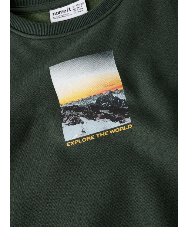 Name it sweatshirt i grøn til drenge