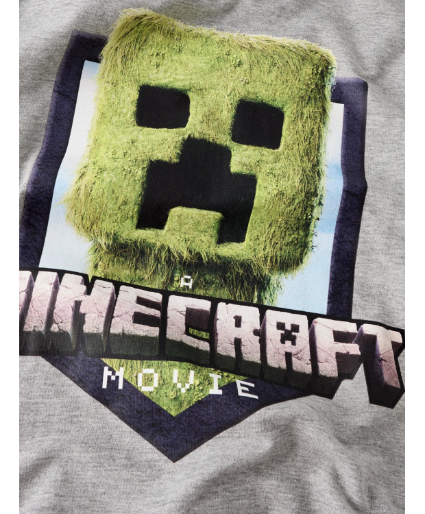Name it sweatshirt "Minecraft" i lysegrå til drenge