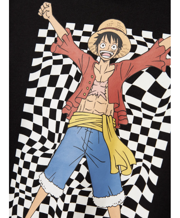 Name it Hoodie "One Piece" i sort til drenge