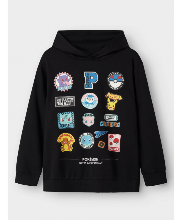 Name it Hoodie "Pokémon" i sort til drenge