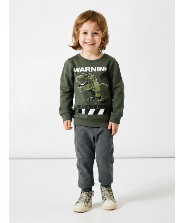 Name it Sweatshirt "Jurassic World" i grøn til drenge billede 4
