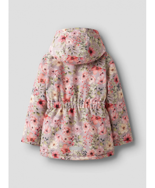 Name it jakke med blomster i lyserød til piger billede 6