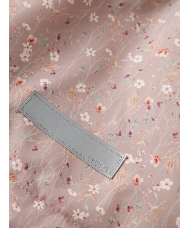 Name it jakke med blomster i lyserød til piger billede 3