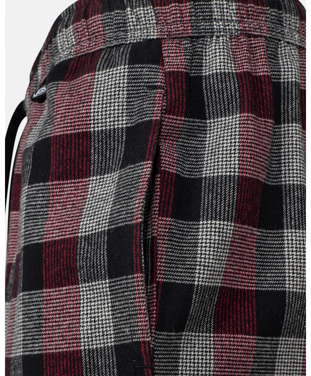 JBS pyjamasbukser i flannel i røde og sorte tern til herre billede 3