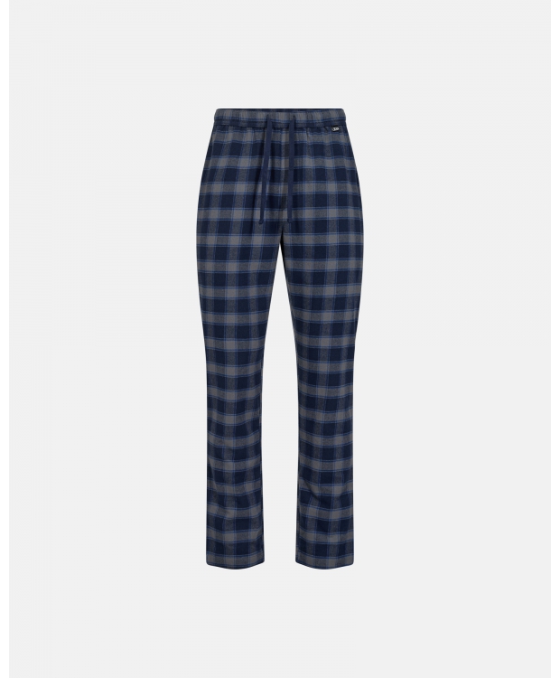 JBS pyjamasbukser i flannel i navy tern til herre