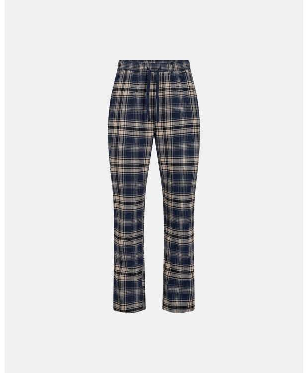 JBS pyjamasbukser i flannel i navy og beige tern til herre