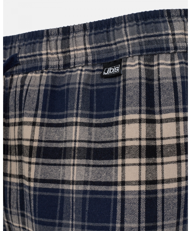 JBS pyjamasbukser i flannel i navy og beige tern til herre billede 3