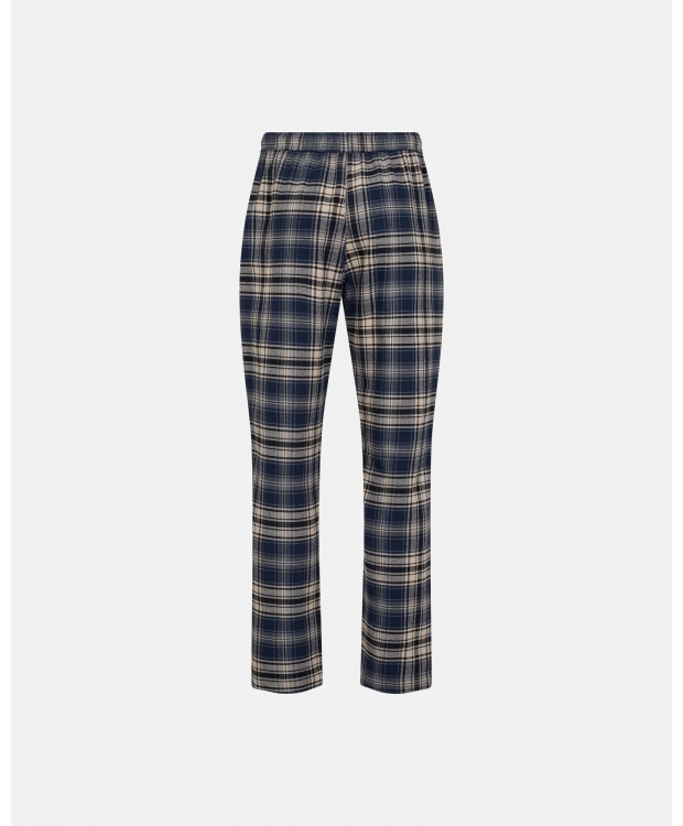 JBS pyjamasbukser i flannel i navy og beige tern til herre billede 4