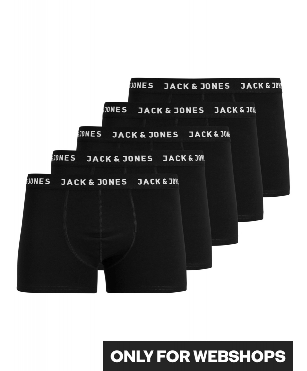 Jack & Jones 5pak underbukser/boksershorts i klassisk sort til herre