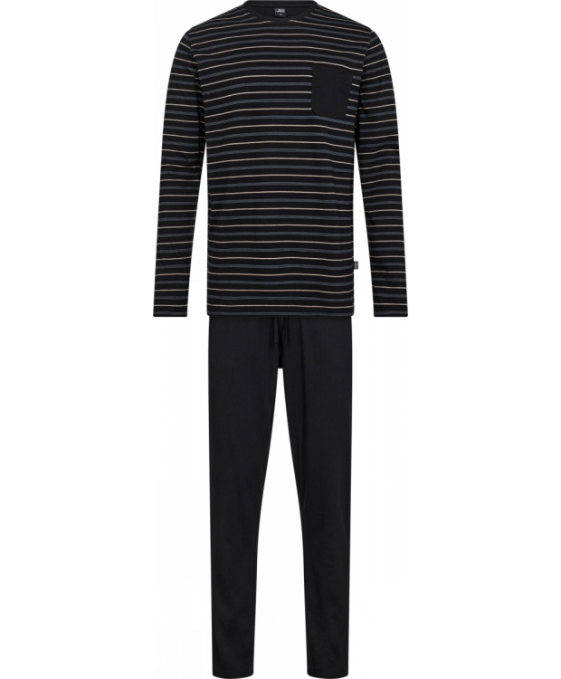 JBS pyjamas i jersey i sort med striber til herre