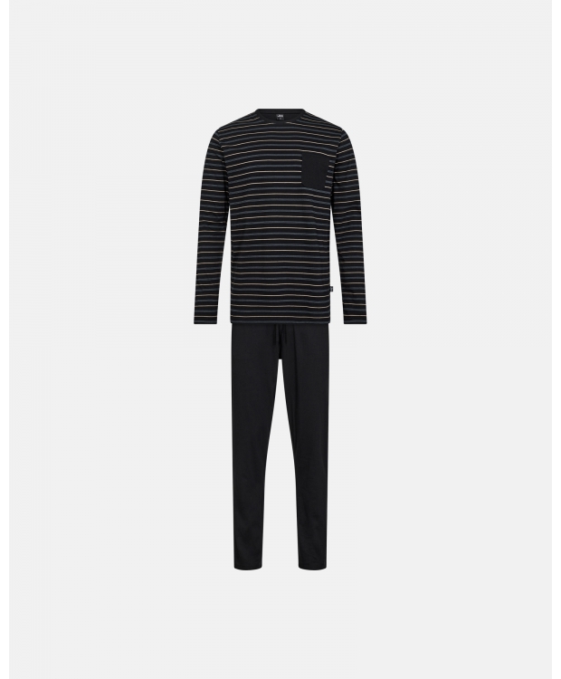 JBS pyjamas i jersey i sort med striber til herre