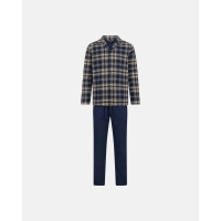 JBS Pyjamas Flannel i navy og beige til herre