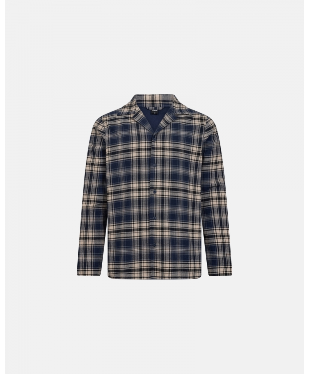 JBS Pyjamas Flannel i navy og beige til herre billede 3