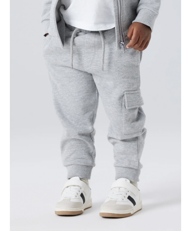 Name it cargo sweatpants i lysegrå til drenge billede 3
