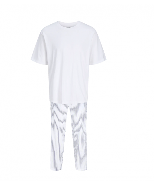 Jack and Jones "Florence" sæt med t-shirt og bukser i hvid til herre