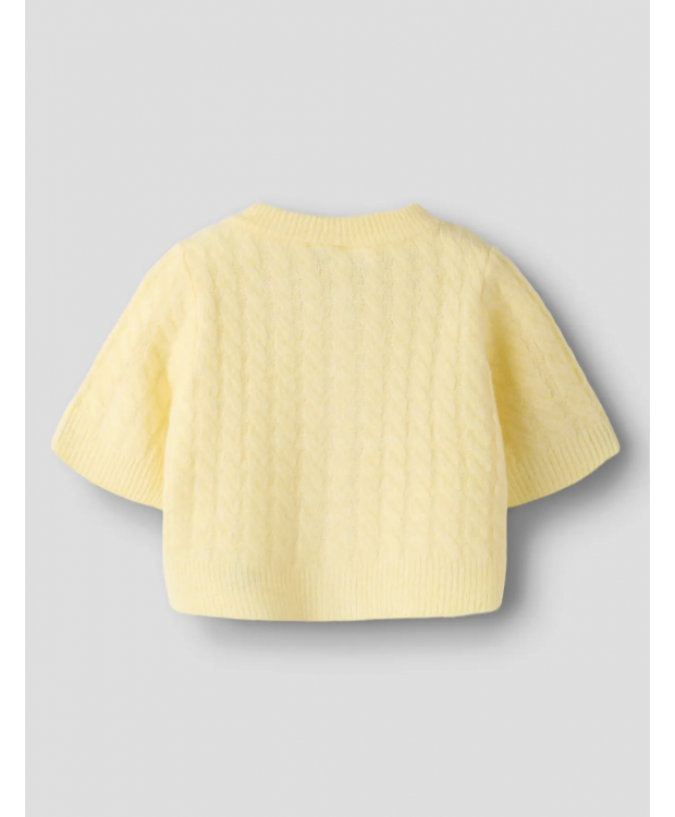 Name it strikcardigan i gul til piger