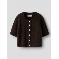 Name it strikcardigan i brun til piger