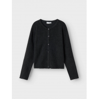 Name it langærmet strikcardigan i mørkegrå til piger