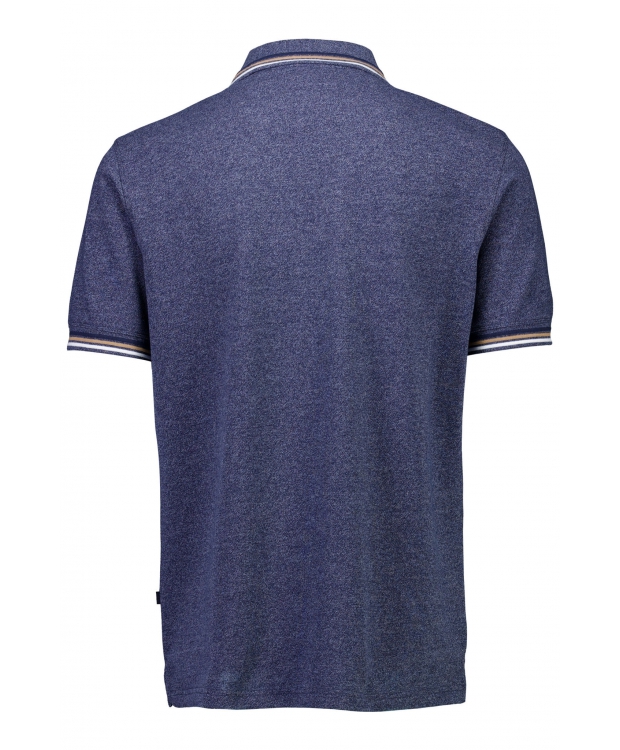 Bison polo i blå med beige striber til herre | Regular fit billede 4