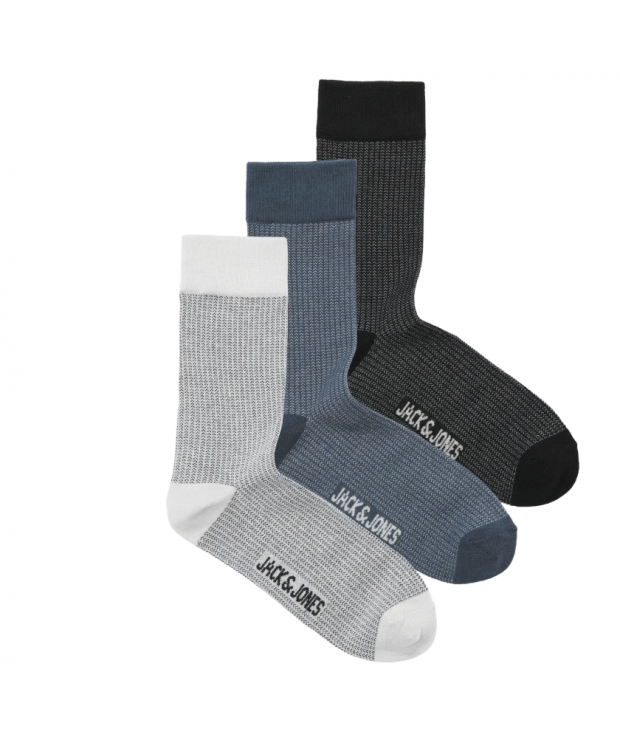 JACK & JONES Bird eye-struktur 3-pak herrestrømper