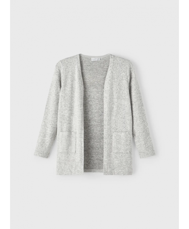 Name it strik cardigan i lysegrå til piger