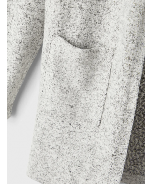 Name it strik cardigan i lysegrå til piger billede 3