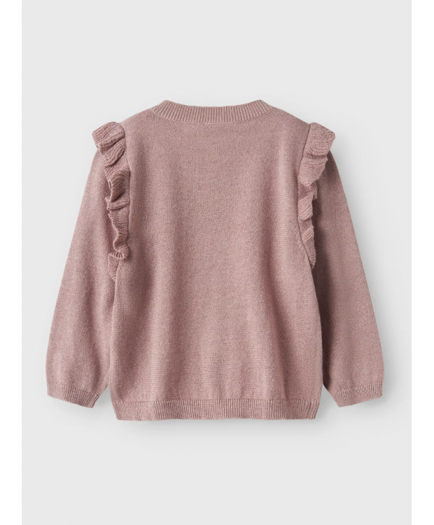 Name it Strikcardigan i mauve til piger