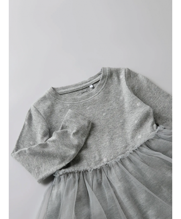 Name it Kjole i grey melange til piger billede 3