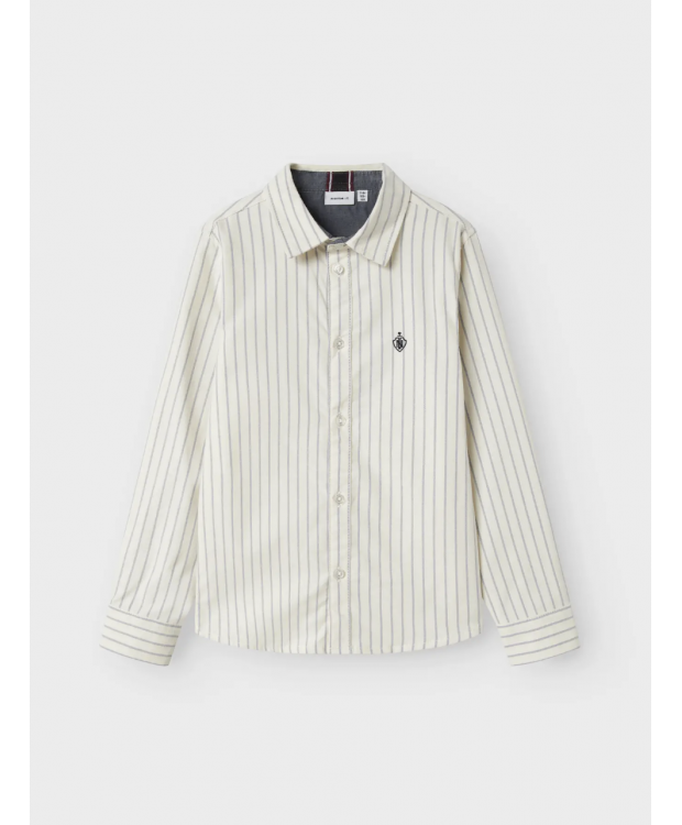 Name it langærmet skjorte i beige til drenge billede 4