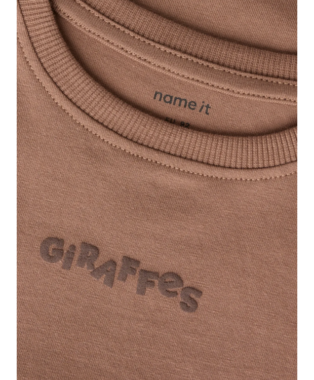 Name it langærmet "Giraffe" T-shirt i brun til piger billede 3