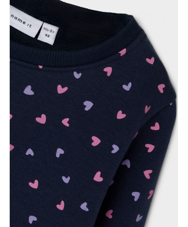 Name it fleece sweatshirt i dark sapphire til piger