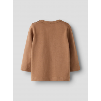 Name it langærmet trøje i brun til baby
