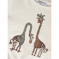 Name it Sweatshirt i beige med giraf til drenge