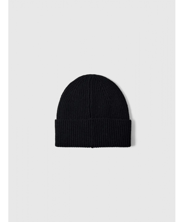 Selected Beanie med merino uld i sort til herre billede 4