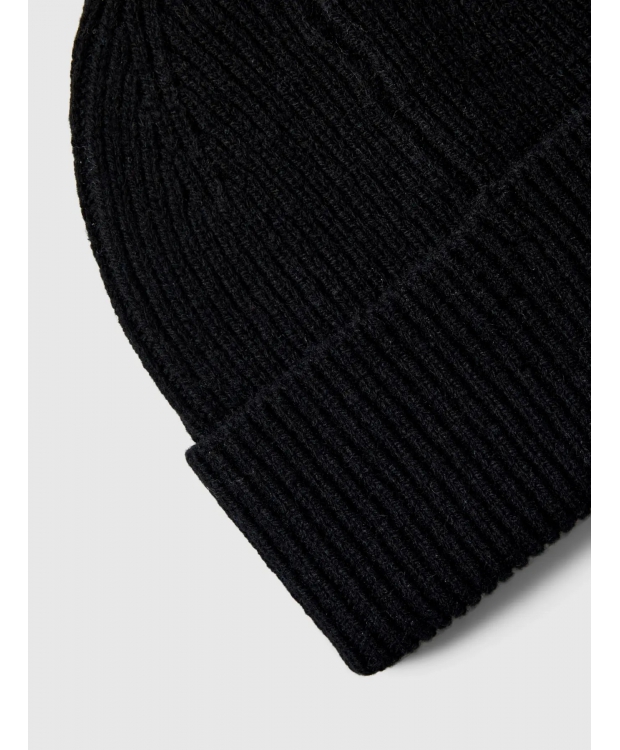 Selected Beanie med merino uld i sort til herre billede 6