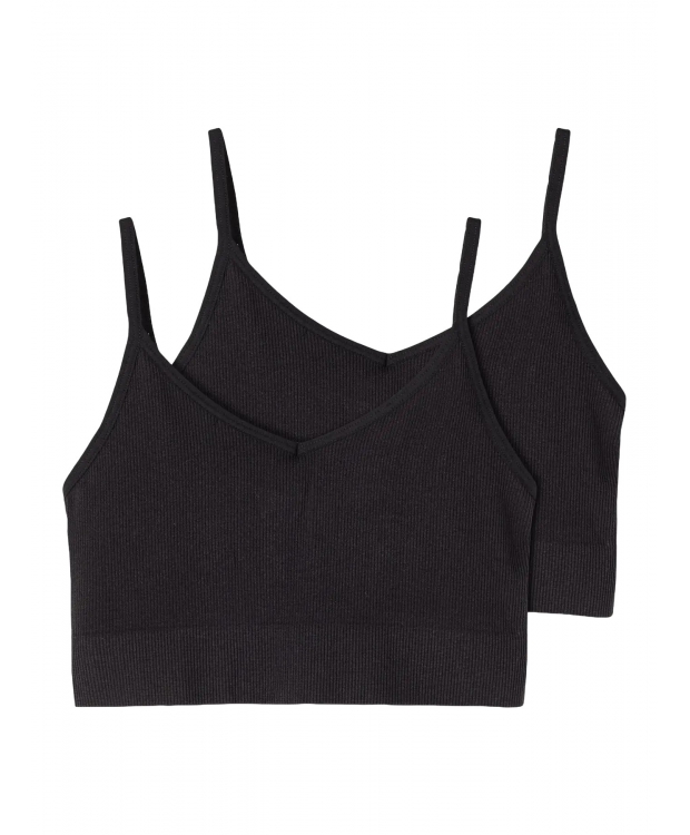 LMTD 2pak bralette med tynde stropper i sort til piger